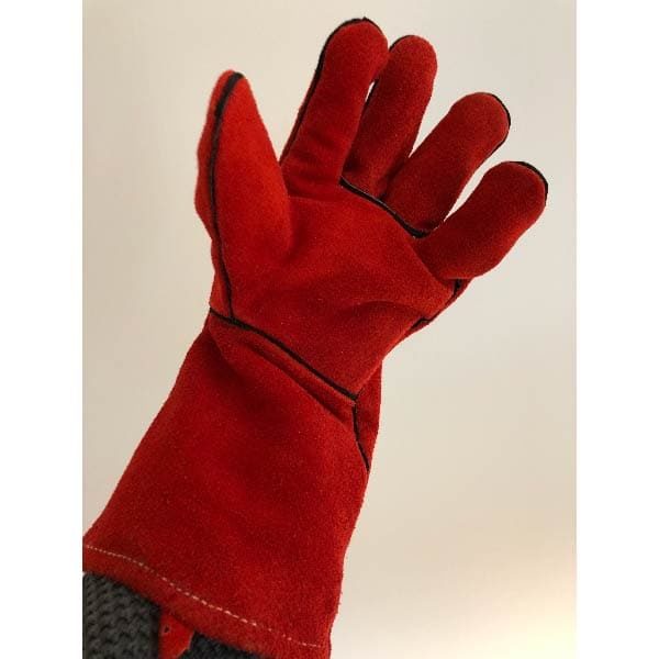 Röd handske för svetsning