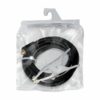 Svart kabel med grå klämma i transparent plastförpackning