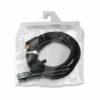 Svart kabel i transparent plastförpackning