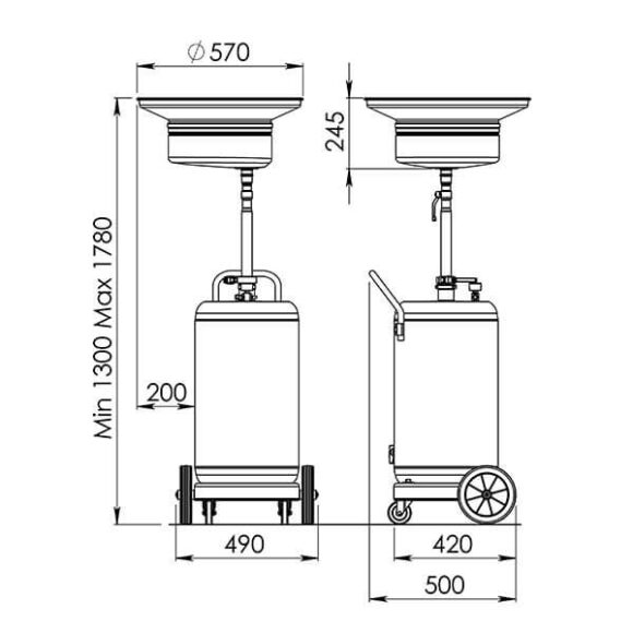 Matt spilluppsamlare 65 liter 580x580