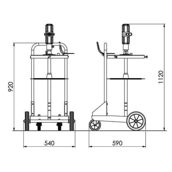 Mattskiss fettpump med vagn 580x580