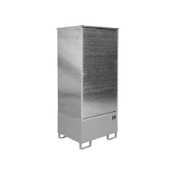 Miljoskap for 1 fat i stal 200 lit 580x580