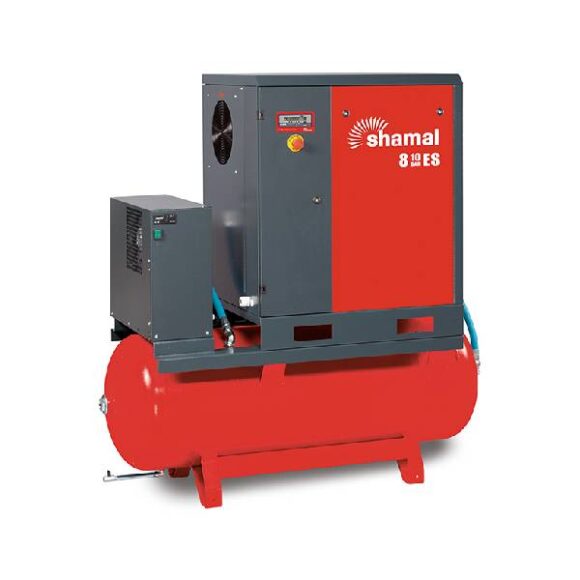Skruvkompressor 10 hk 10 bar 270 lit tank med kyltork Shamal 580x580