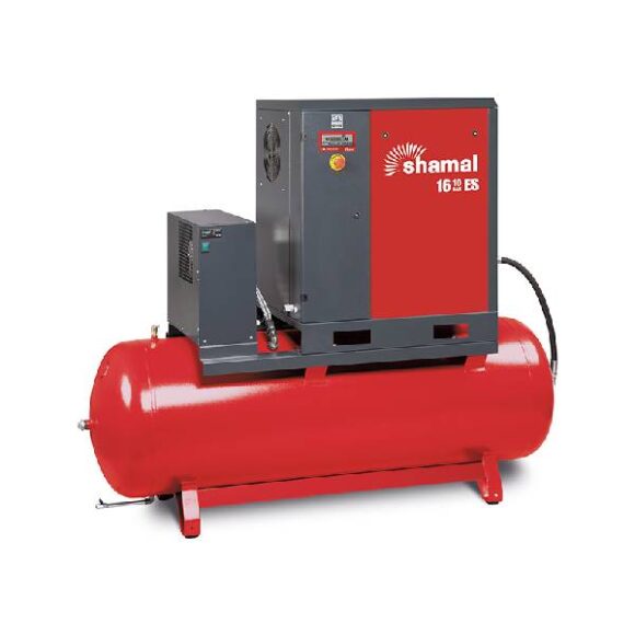 Skruvkompressor 20 hk 10 bar 500 lit tank med kyltork Shamal 580x580