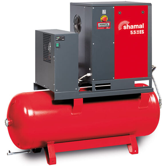 Skruvkompressor 75 hk 8 bar 270 lit tank med kyltork Shamal 580x580