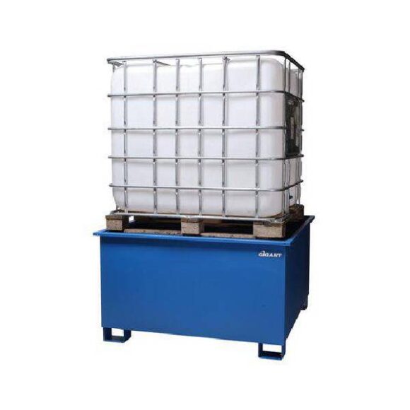 Tankstall med uppsamlingskarl for 1 IBC container 580x580