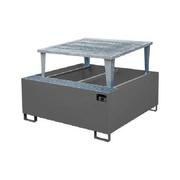 Tankstall med uppsamlingskarl och oljebar for 1 IBC 580x580