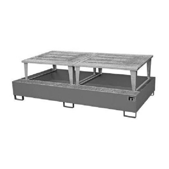 Tankstall med uppsamlingskarl och oljebar for 2 IBC 580x580