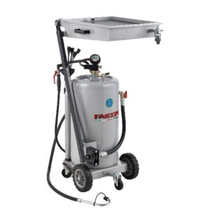 Spilloljeuppsamlare med grå tank