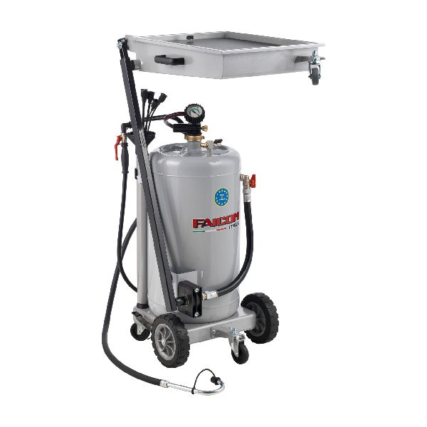 Spilloljeuppsamlare med grå tank